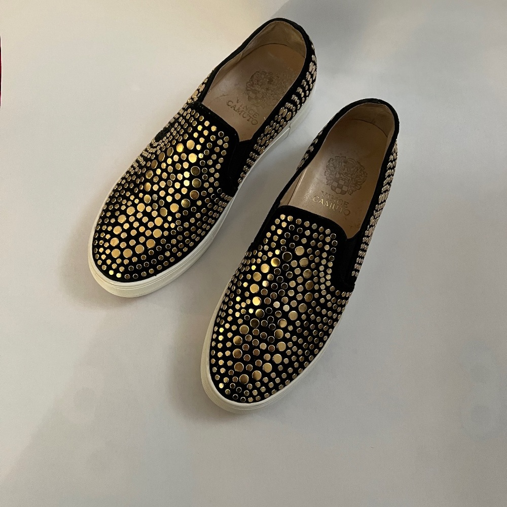 Vince Camuto gold stud sneakers